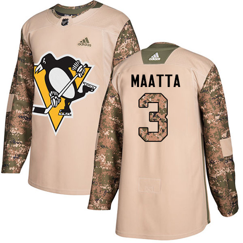 Adidas Penguins #3 Olli Maatta Camo Authentic Veterans Day Stitched NHL Jersey - Click Image to Close